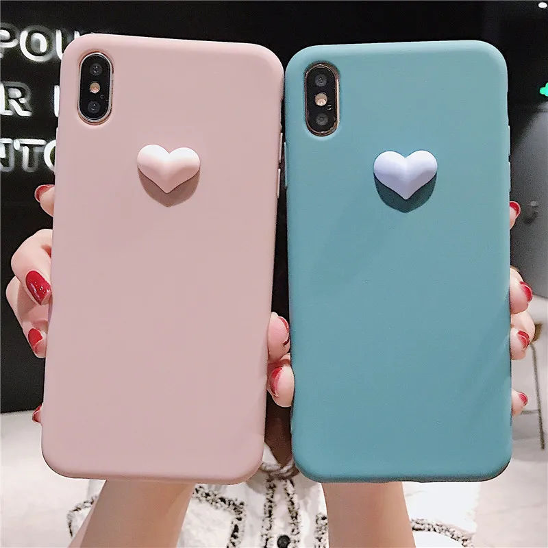 Lovebay 3D милый сердечко силиконовый чехол для телефона iPhone X XS XR 11 11Pro MAX 7 8 Plus