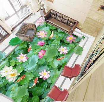 

[Self-Adhesive] 3D Lotus Pond 7845 Floor Wallpaper Mural Wall Print Decal Wall Murals
