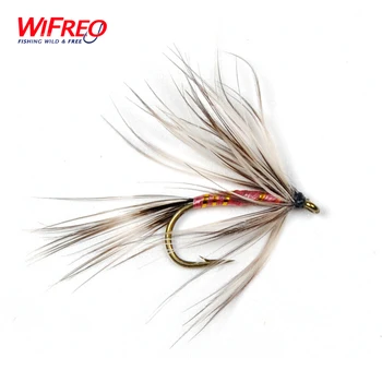

[10 PCS] Zebra Fly Mosquito Fly Grey Red for Trout Fishing Wifreo Size 10 or 12 with Free Box