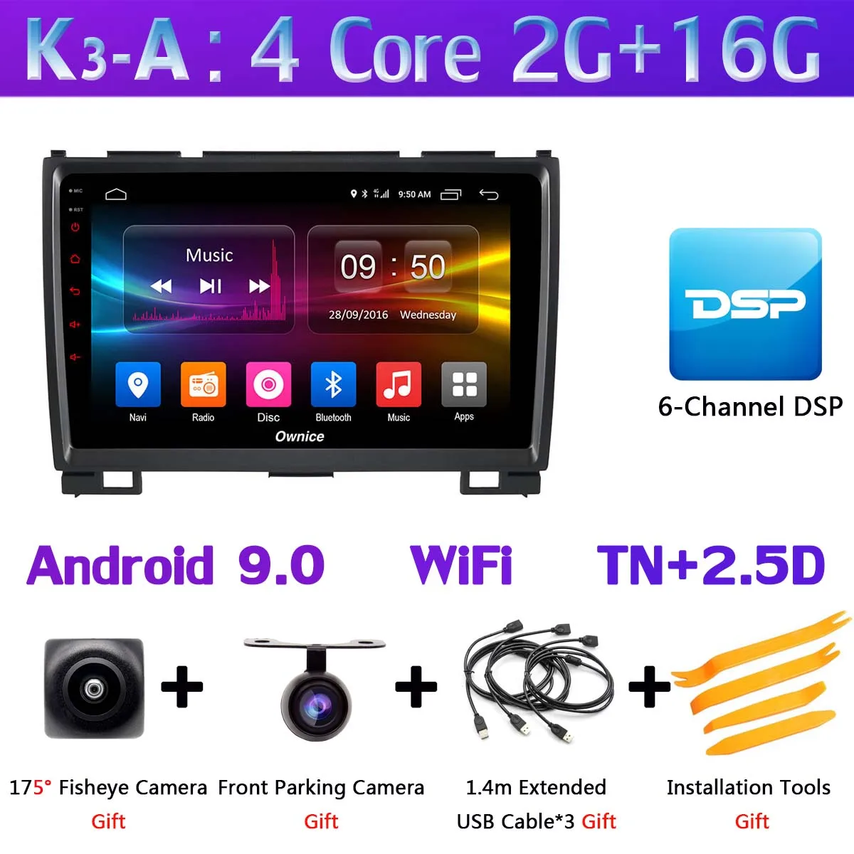 Ownice K1 K3 K5 K6 автомобильный dvd-плеер gps радио для Haval Hover Greatwall Great Wall H5 H3 2011 2012 2013 автомобильный Радио 360 ° панорамный - Цвет: K3-A