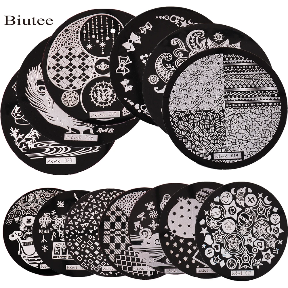 1 шт. 56 дизайнов доступны Biutee штамповки пластины кружева Морская звезда и оболочки отрицательное пространство листья цветы животные шаблон для ногтей
