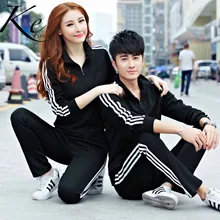KE большой размер плюс спортивный костюм пара Спортивная одежда с длинными рукавами мужские и женские пары черные M L XL 2XL 3XL 4XL 5XL