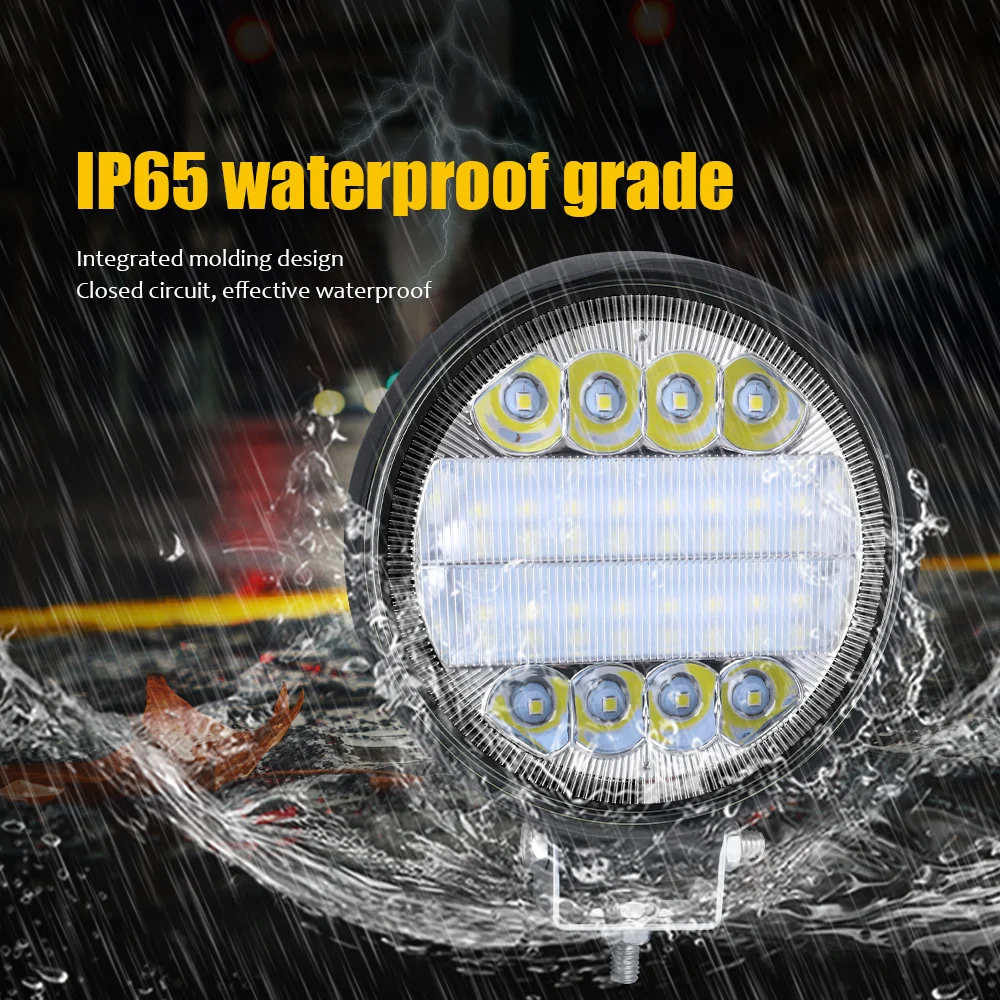 72W Led Work Light Bar Square Round Spotlight DRL Car Light For 4x4 SUV ATV Truck Excavator