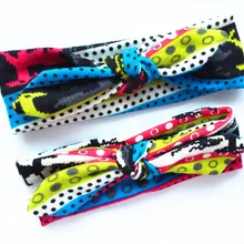 Эластичная повязка для волос в европейском и американском стиле с бантиком для родителей и детей; повязка на голову с бантиком для взрослых и детей; повязка на голову с принтом в виде ушастого кролика