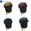 1pcs Waterproof Button with 12V 220V  Light Rocker Switch Opening 20MM Boat-shaped Round 3Pin Silver Point Switches ► Photo 1/6