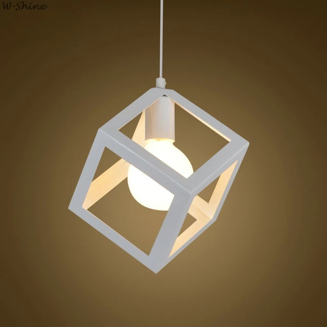 Lustre Suspension Design Cube Métal Industriel Barre 3 Lampes