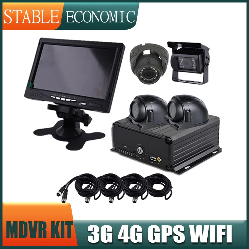 AHD 8CH Hard Disk Car Mobile DVR Kit Video Recorder I/O PC Playback 7 Inch LCD Monitor 6Pcs Bus Truck Lorry Taxi Camera Mdvr kit |