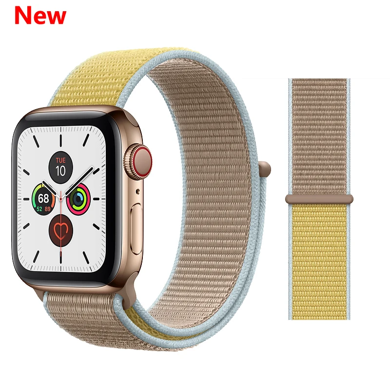 Спортивная петля для Apple watch Band 4 5 correa iwatch 3 2 1 42 мм 38 мм 44 мм 40 мм Apple watch ремешок браслет pulseira аксессуары - Цвет ремешка: Camel