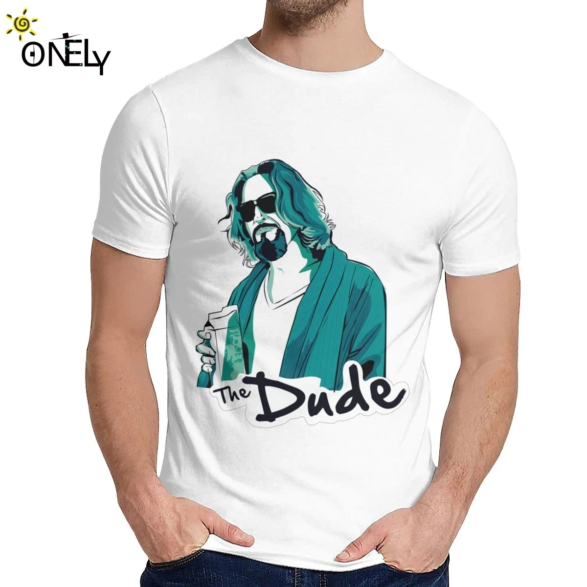 For Male T-shirt The Dude big Lebowski Cotton Fashion O-neck Cartoon Print La Camiseta | Мужская одежда