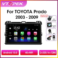 Vtopek 2din Android 10.0 Car Radio Multimidia Video Player Navigation GPS For Toyota LAND CRUISER Prado 120 2003 2009 Head Unit