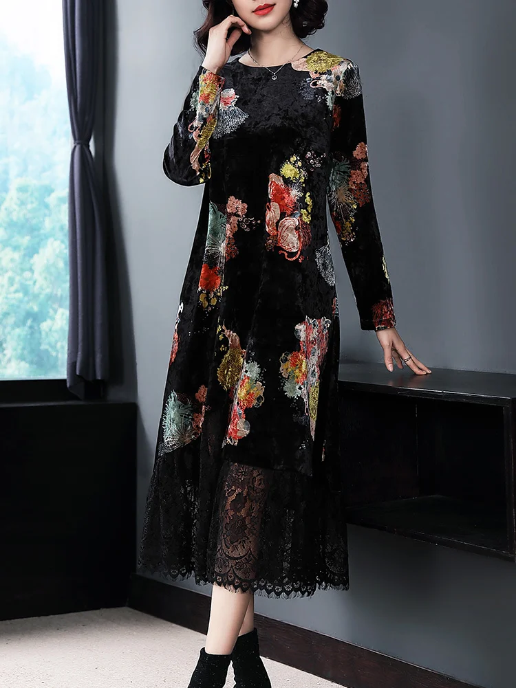 Jurk Vrouwen Lente Herfst Print Gebloemde Jurk Kleding 2020 Party Jurk Vintage Jurk Elegant Vestidos Gewaad Femme HDL186134 YY2466 Jurk Vrouwen Lente Herfst Print Gebloemde Jurk Kleding 2020 Party Jurk Vintage Jurk Elegant Vestidos Gewaad Femme HDL186134 YY2466