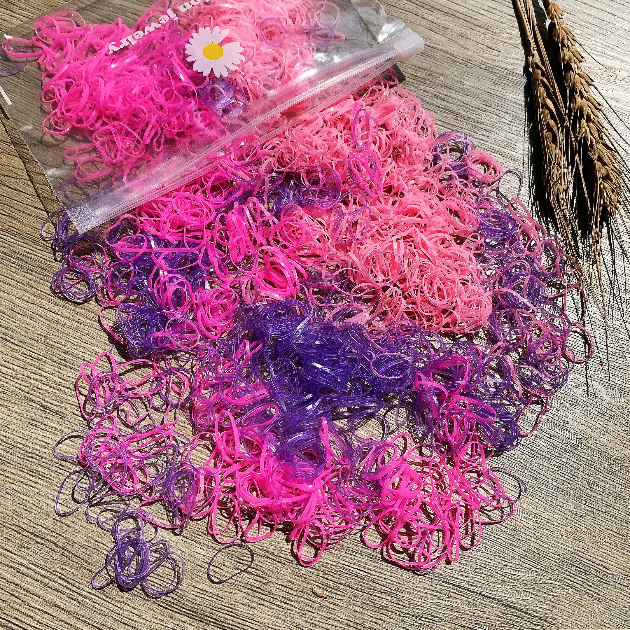2000PCS Girls Colorful Small Disposable Hair Bands Elastic Rubber Bands Ponytail Holder Kids Headbands Hair Accessories Hair Tie gold hair clips Hair Accessories