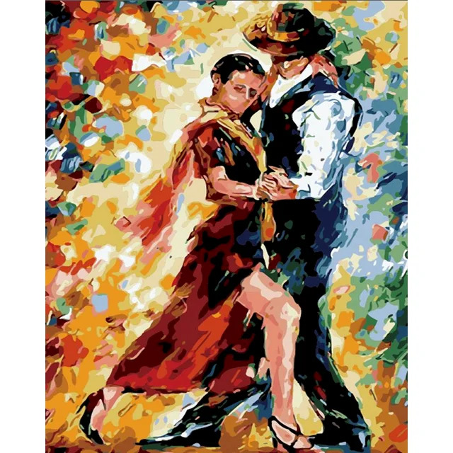 RUOPOTY Painting By Numbers Paint Dancer DIY Canvas Pictures By Numbers Hand Painted Canvas Painting Music Girl Home Decor 992068