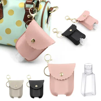 

Hand Sanitizer Keychain Holder Travel Bottle Refillable Containers Flip Cap Reusable Bottles with Keychain Carrier d4
