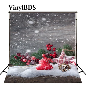 

VinylBDS Christmas Backdropsnow Berries Board Photography Background Christmas