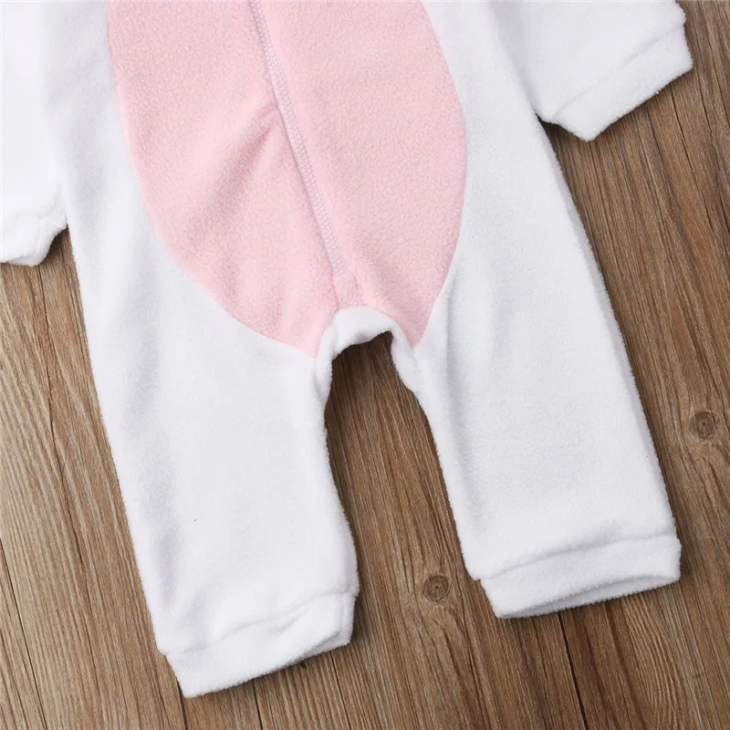 2019 Lovely Newborn Baby Boy Girl Hooded Romper New Winter Cartoon Unicorn Costume Jumpsuit Fleece Outfits s Clothes 0-24 M