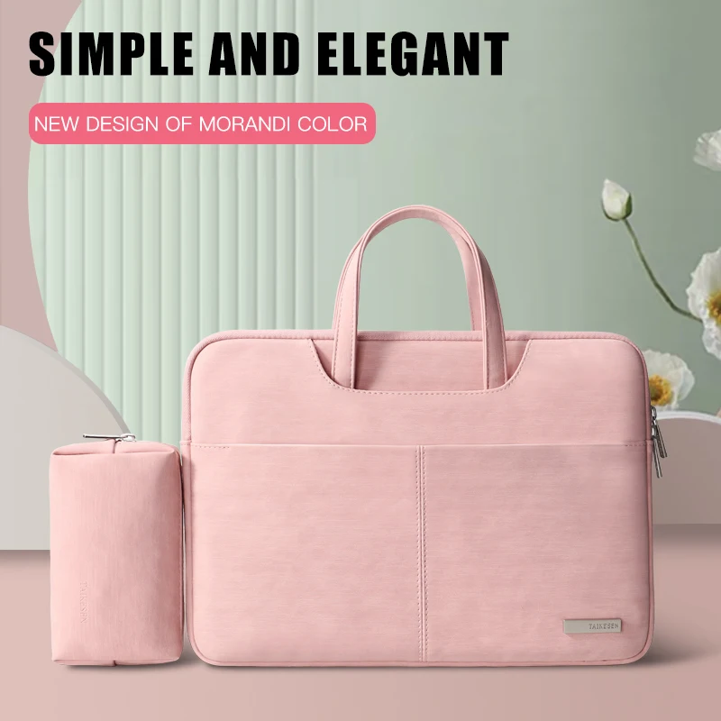 Bolsa para Laptop de Couro pu para Homens e Mulheres Estojo para Notebook Pasta para Macbook Air Manga de Ombro Bolsas para Homens 133 Pol 14 Pol 156 Pol