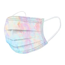 Mascarilla facial desechable de 3 capas para niños, máscara no reutilizable con degradado, a prueba de polvo, 10 Uds.