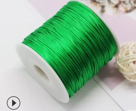 50Meters X 1MM Chinese Knot Rattail Satin Cord for Braided Macrame String Jewelry Findings Beading Rope 34 Colours 