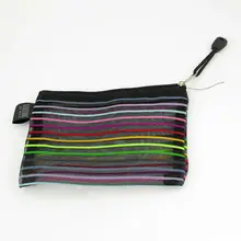 На молнии разноцветные полосы черный канцелярский файл сумка карман