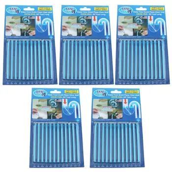 

5Set 60Pcs Kitchen Accessories Pipeline Bathtub Decontamination Drain Kitchen Sink filt Sani Sticks Sewer Cleaning Rod
