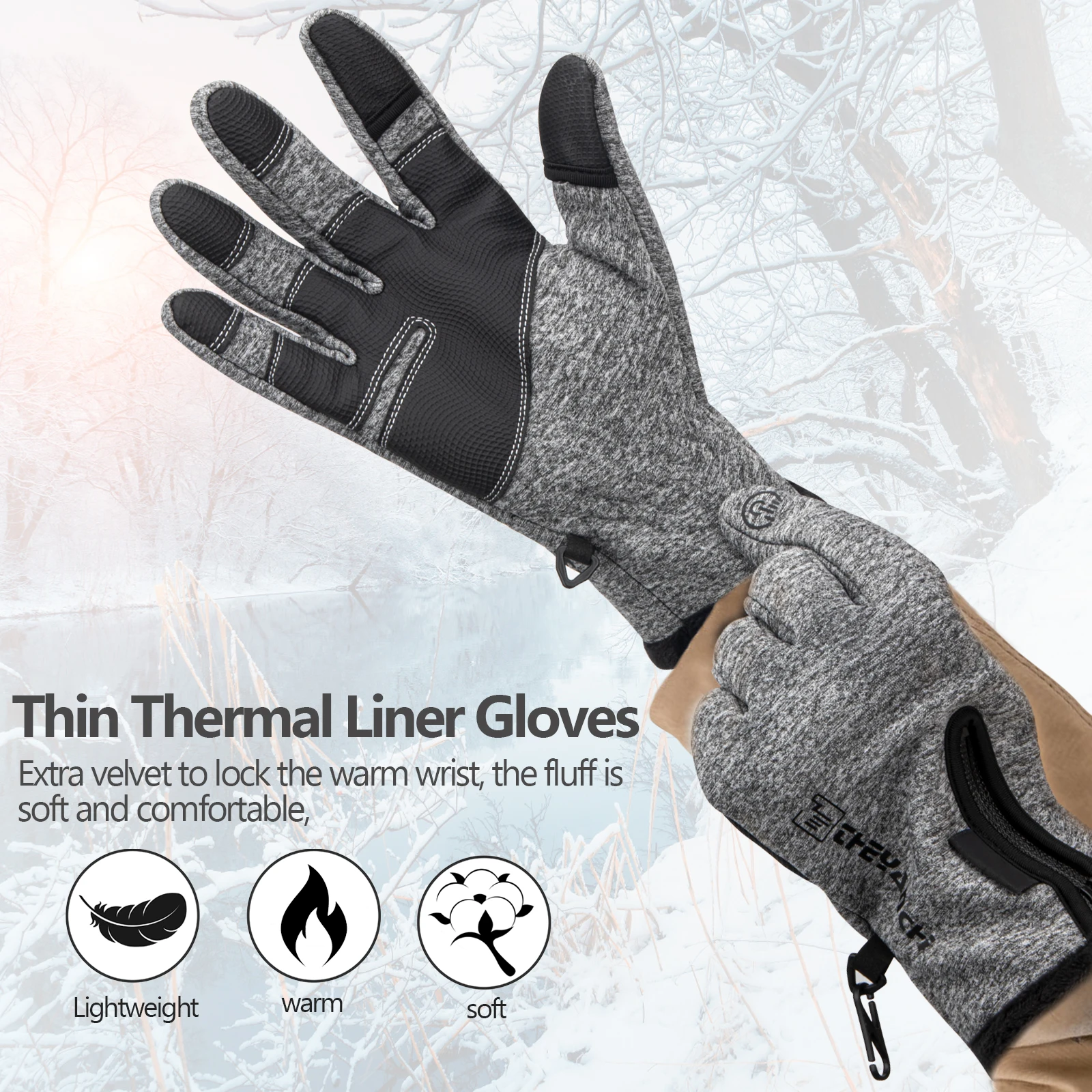 Warm Winter Fishing Gloves Waterproof Coating Windproof Breathable Full  Finger Non-slip Outdoor Fishing Gloves