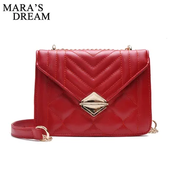 

Mara's Dream 2019 New Women's Solid Color Small Bag Embroidery Thread Chain Small Square Bag Mini Shoulder Messenger Bag