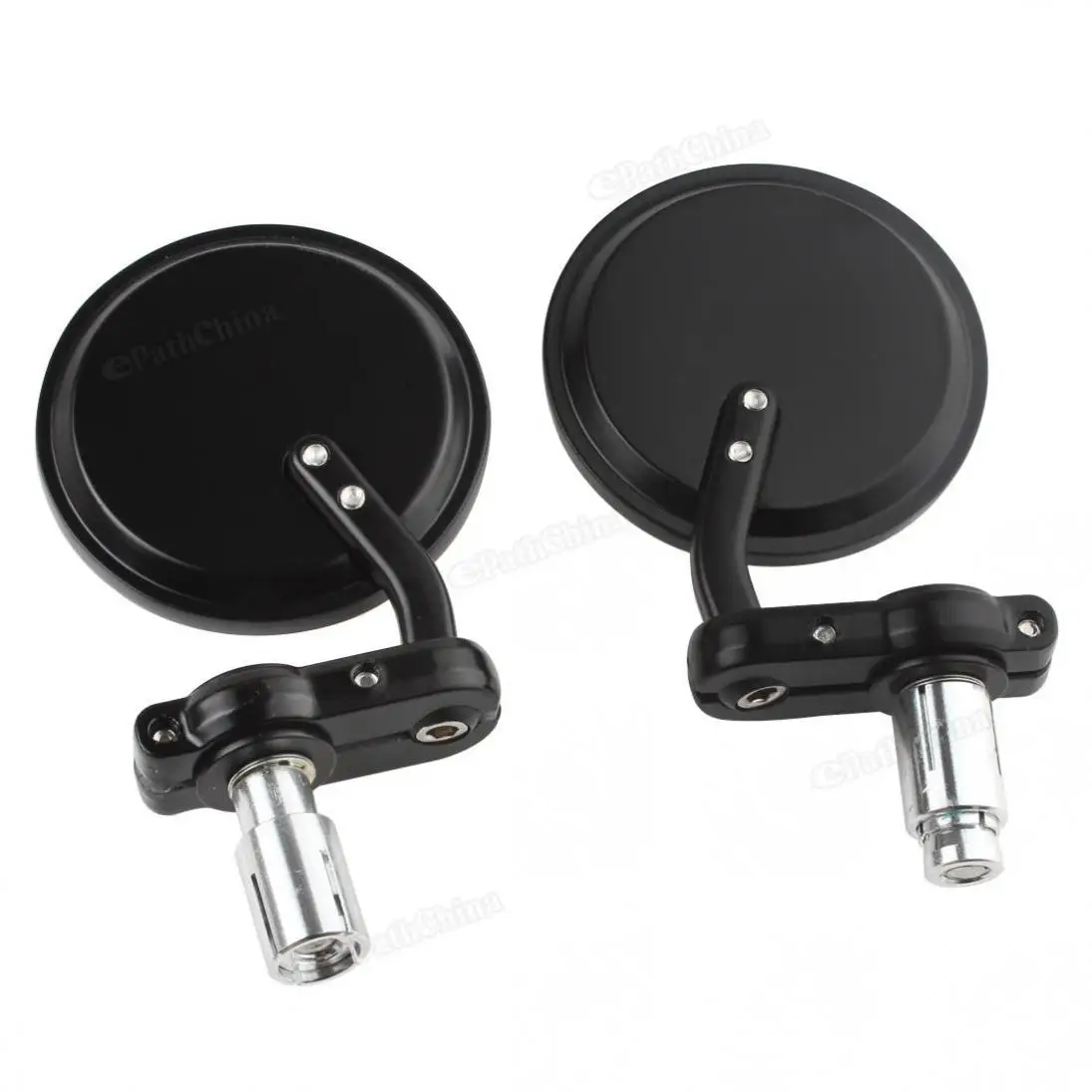 2Pcs Universal Motorcycle Mirror Aluminum Black 22mm Handle Bar End Rearview Side Mirrors Motor Accessories