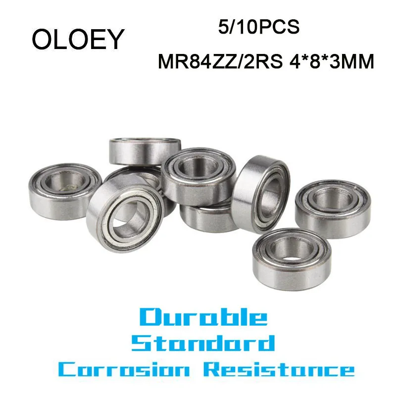 MR Series MR84ZZ 2RS 4X8X3mm Free Shipping 5/10pcs High Quality Bearing Metal Shielded Ball Bearings With Corrosion Resistance |