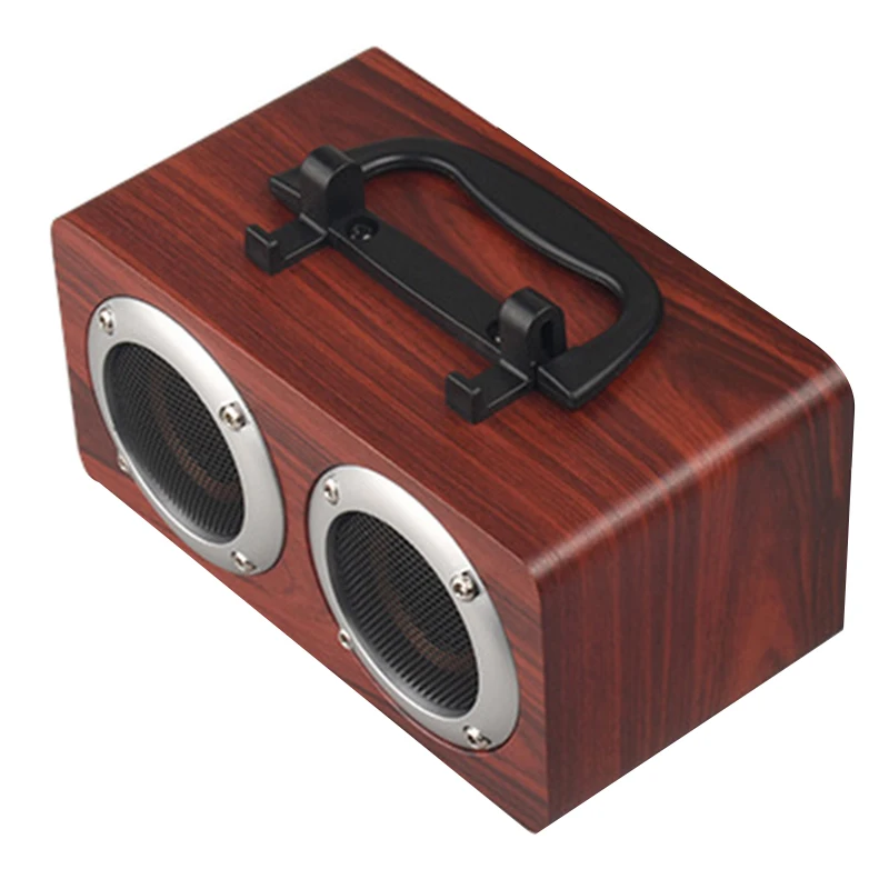 Портативный W5B Bluetooth 4,2 динамик деревянный плеер стерео объемный плеер двойной рог с TF картой AUX аудио Саундбар