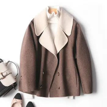 

Currently Available South Korea Autumn And Winter A Er Ba Ka Handmade Double-Sided Cashmere Wool Wool Coat Double-Sided Woo -50