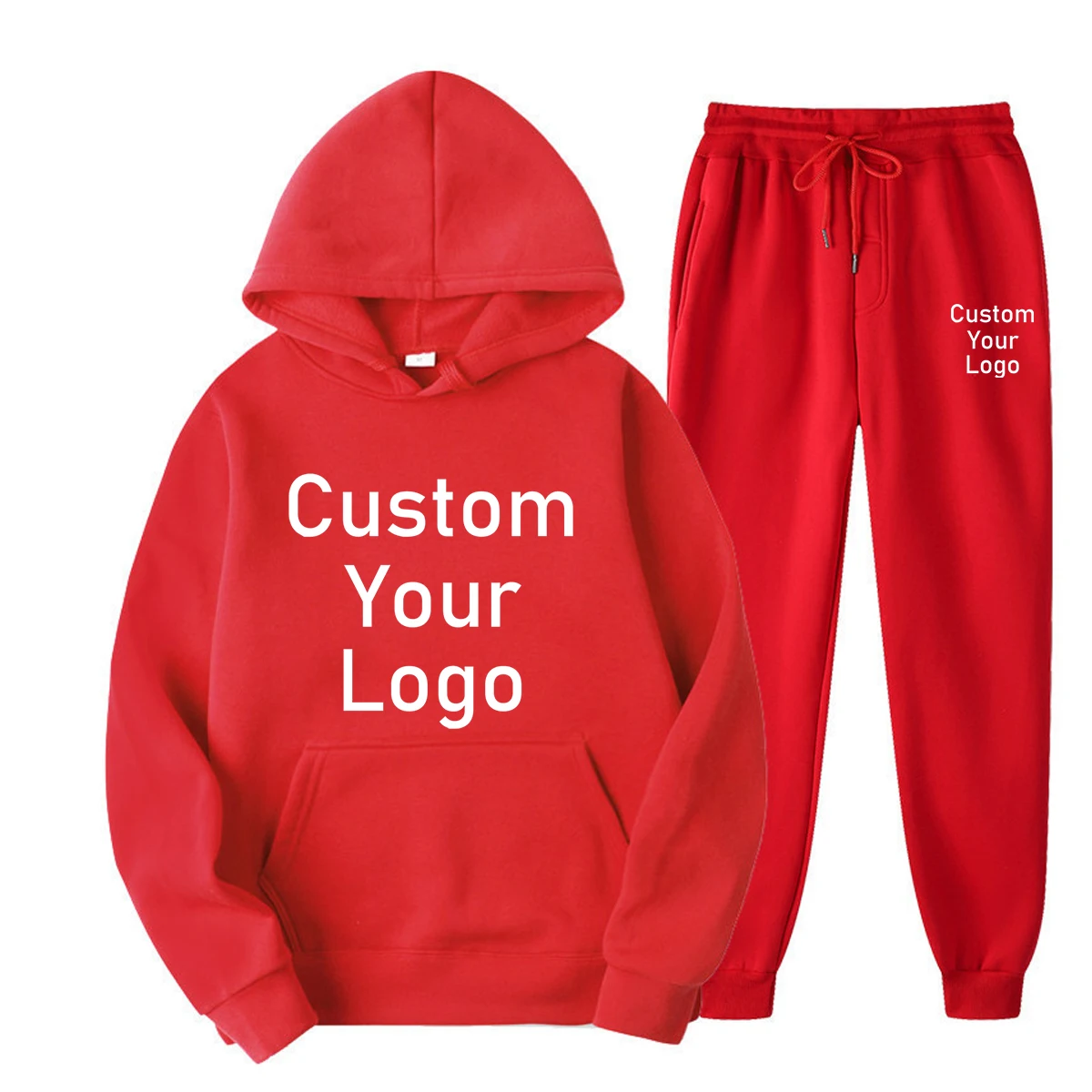 Men Women Tracksuits Make Your Design Logo Text Custom Hoodie Set Original Design Printed Sweatshirt and Sweatpants 2 Pieces Set mens loungewear sets