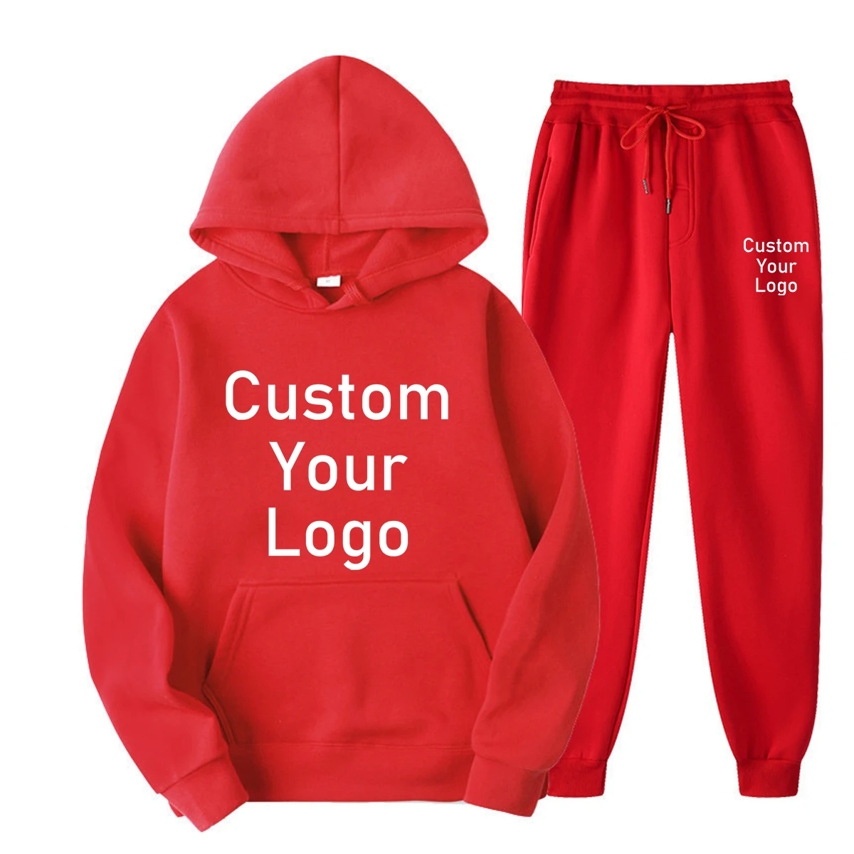 Men Women Tracksuits Make Your Design Logo Text Custom Hoodie Set Original Design Printed Sweatshirt and Sweatpants 2 Pieces Set mens loungewear sets Men's Sets