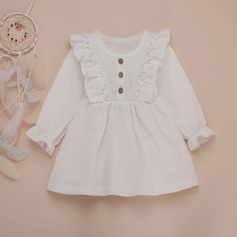 Sodawn/весенне-летнее платье с длинными рукавами для маленьких девочек; Модное детское платье для малышей; повседневная детская одежда; розовое, желтое платье для девочек