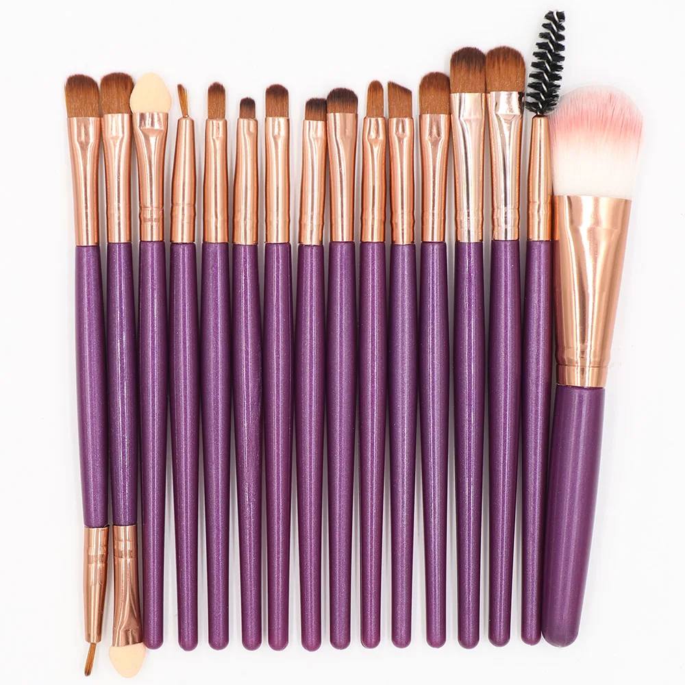 Purple Rose Gold 15, 20 шт., кисти для макияжа, наборы, GraySwan, основа, пудра, косметика, румяна, тени для век, для женщин, красота, блеск, кисти для макияжа, инструмент - Handle Color: Purple Rose Gold