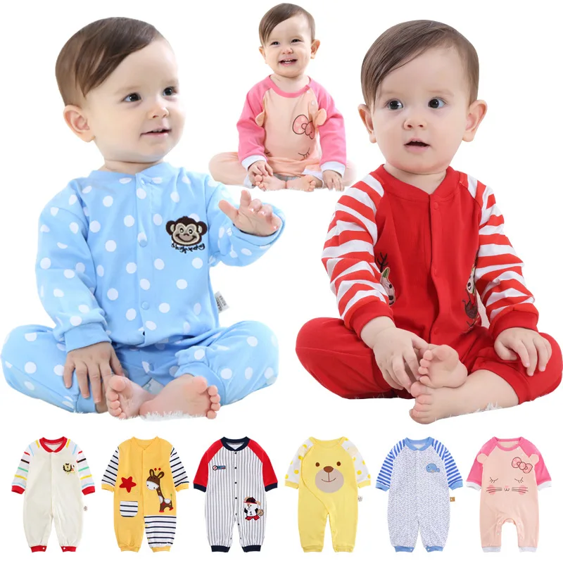 

Men And Women Baby Long-sleeve Jumpsuit Newborn Children Open File Crawling Clothes Infant Jumpsuit Pure Cotton Spring And Autum