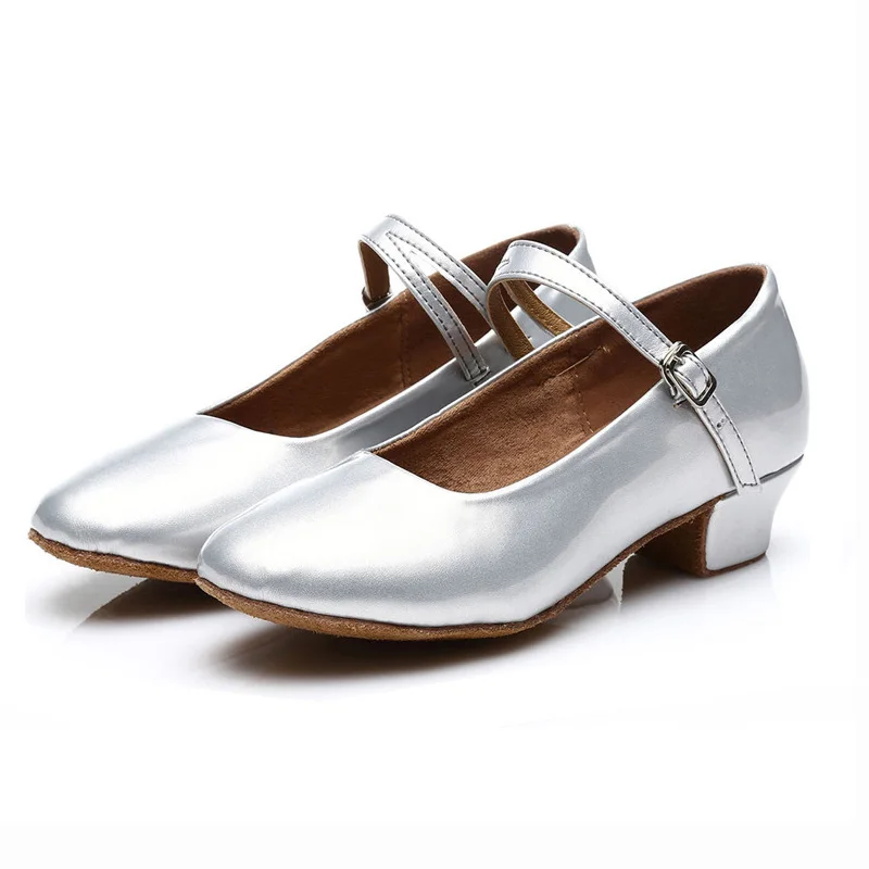 USHINE/Лидер продаж 207 года; цвет золотистый, Серебристый; Zapatos de baile; латино; mujer; Танго; Латинская Сальса; Танцевальная обувь для девочек и женщин - Цвет: silver