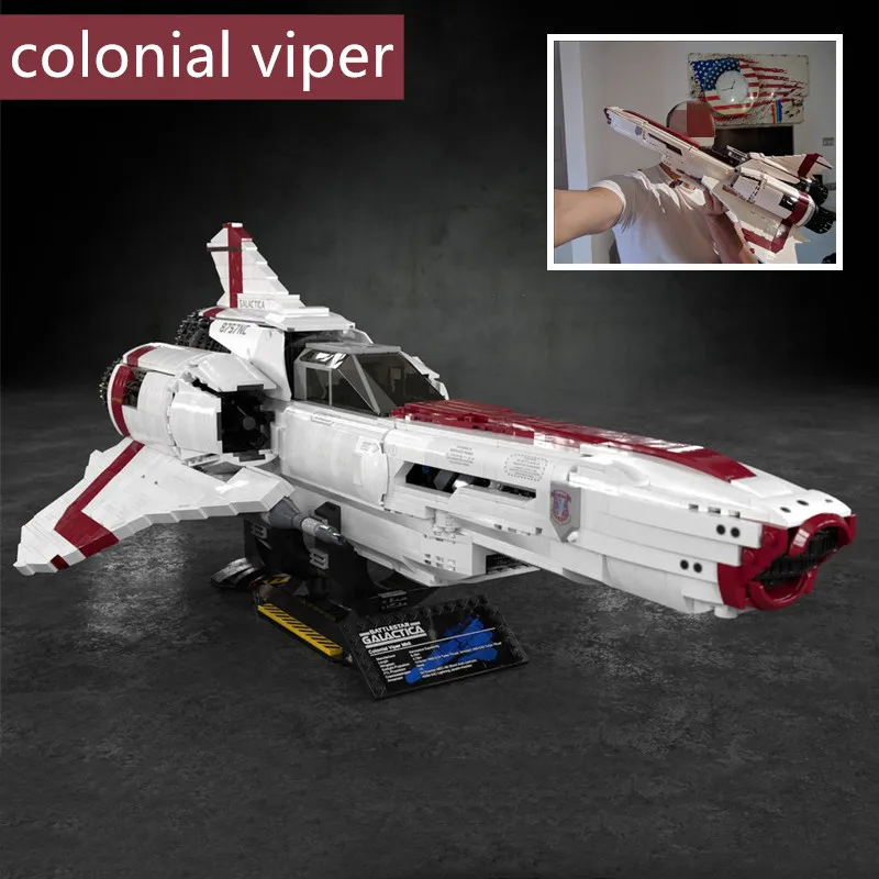 Строительный блок модель battlestar Galactica MOC Colonial Viper MKII Science Ficition игрушки подарок на день рождения подходит MOC-9424