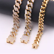 Мужской массивный браслет из циркона и циркония в стиле хип-хоп, ювелирные изделия из золота и серебра AAA CZ, кубинский браслет-цепочка