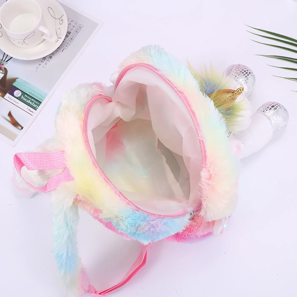 Unicorns Cartoon School Book Bag Backpacks Cute Fashion 3D Fur Backpacks For Girls Travel Backpack Children 10 H81671717ebe645c9bd479e79c54a79fcP