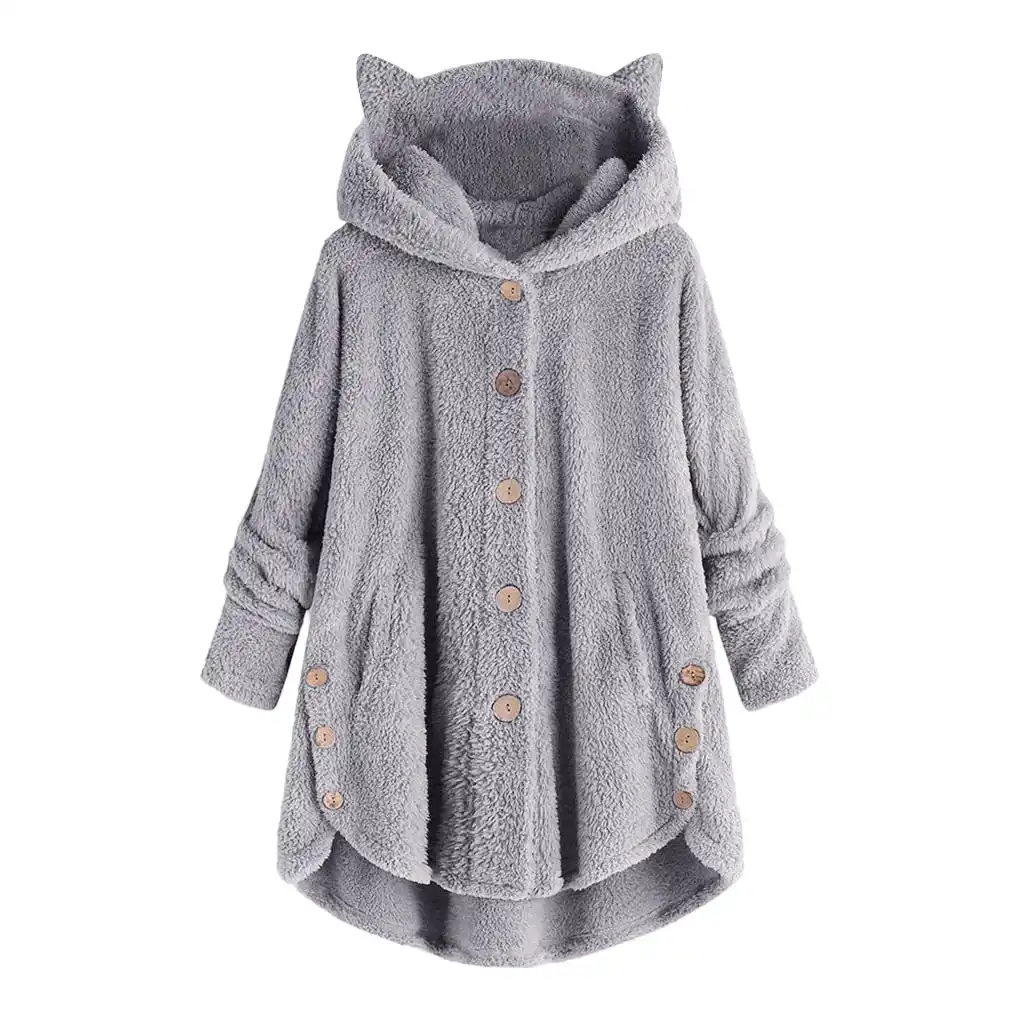 Fleece coat hoodie with cat ears Clearance