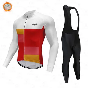 

Ralvpha 2020 Pro Team Cycling Jersey Men's Winter Thermal Fleece Cycling Clothing Bike Pant Set MTB Ropa Ciclismo Maillot Wear