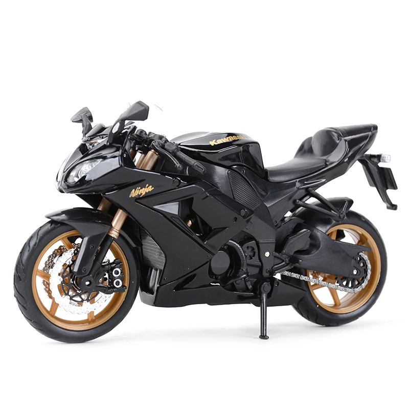 Коллекционные модели мотоциклов Maisto 1:12 Kawasaki Ninja ZX 10R Black Die Cast хобби|Модели