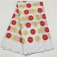 Швейцарская вуаль кружевная вышитая африканская кружевная ткань с камнями/бисерная швейцарская вуаль хлопчатобумажная кружевная ткань для одежды 12L090503