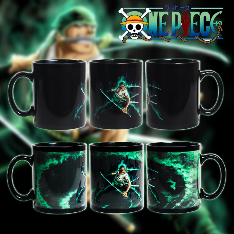Japan Cartoon Luffy ZORO ONE PIECE Mugs With Cover Pure Color Thermos Mugs Cup Kitchen Tool Gift