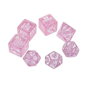 

7pcs/set Story Dices For Story Time Polyhedral Game Dice Says Party Multi Faces Acrylic Dice Toy
