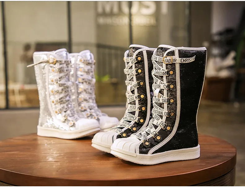 PINSEN Winter Shoes Girls Boots Sequins Childen Shoes For Girl Plush Warm Kids Snow Boots Child Rubber Bottom Fashion Boots