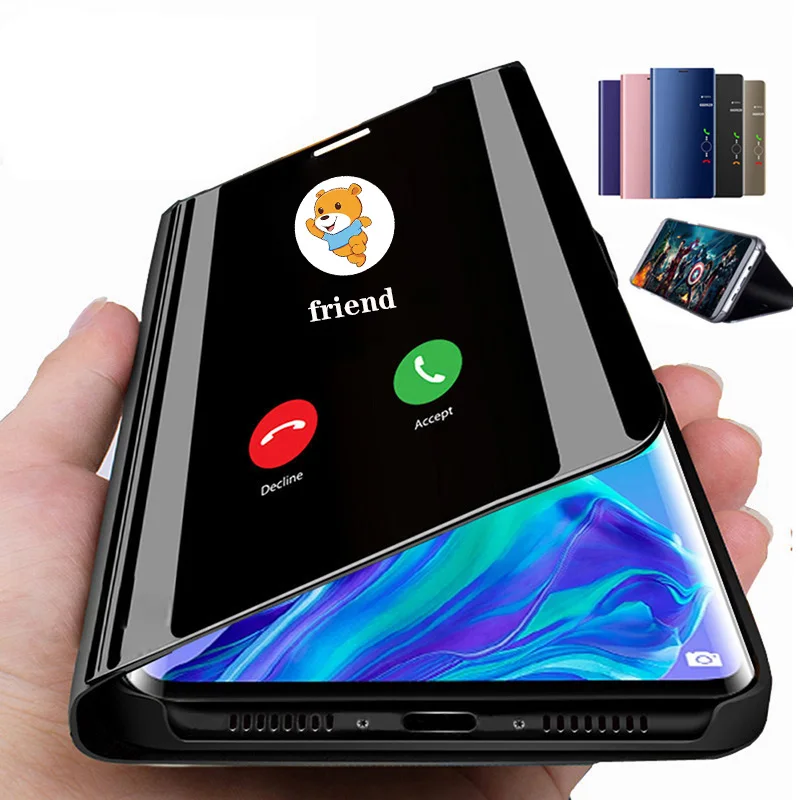 Умный зеркальный флип-чехол для телефона iPhone 11 Pro X XR XS Max кожаный держатель 6 6S 7 8 Plus