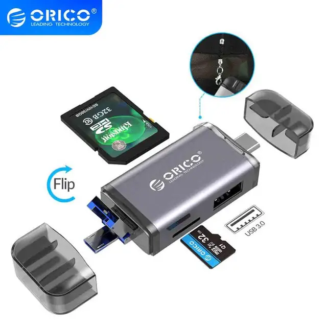 ORICO 6 in 1 Card Reader USB 3.0 Micro USB 2.0 Type C to SD Micro SD TF Adapter Smart Memory SD OTG Cardreader for Laptop 1