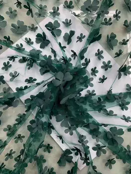 

High-end handmade 3D applique lace fabric high quality African lace fabric French lace fabric dubai royal wedding dress YYZ8